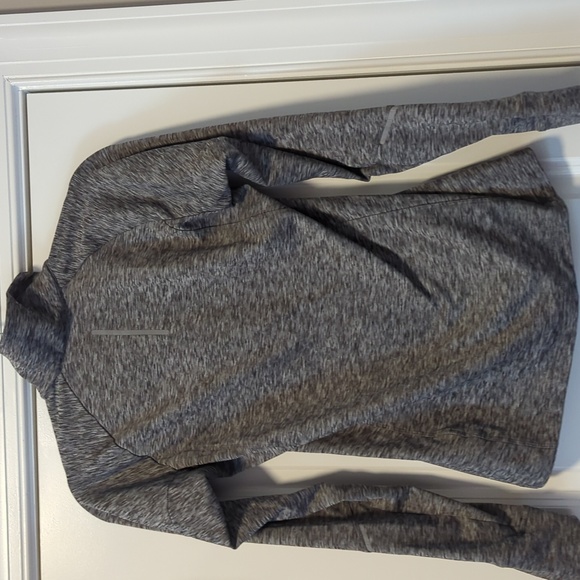 Full Zip Heathered Grey Workout Top - Picture 3 of 4